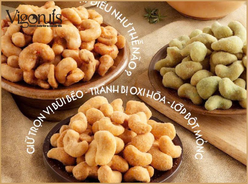 Vì sao nên chọn dịch vụ gia công hạt điều tẩm vị theo yêu cầu của Vigonuts?