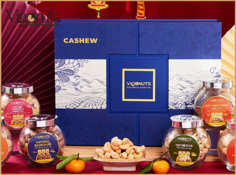 Vigonuts - Đơn vị cung cấp set quà hạt điều cao cấp, uy tín
